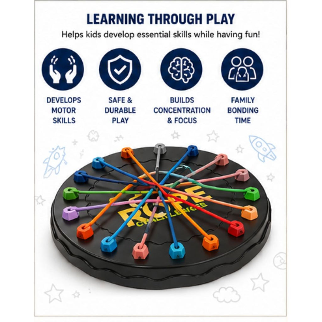 Rope Challenge Untangling Puzzle Game for Kids | STEM Brain Teaser, Fine Motor Skills & Family Learning Toy (Ages 5+)