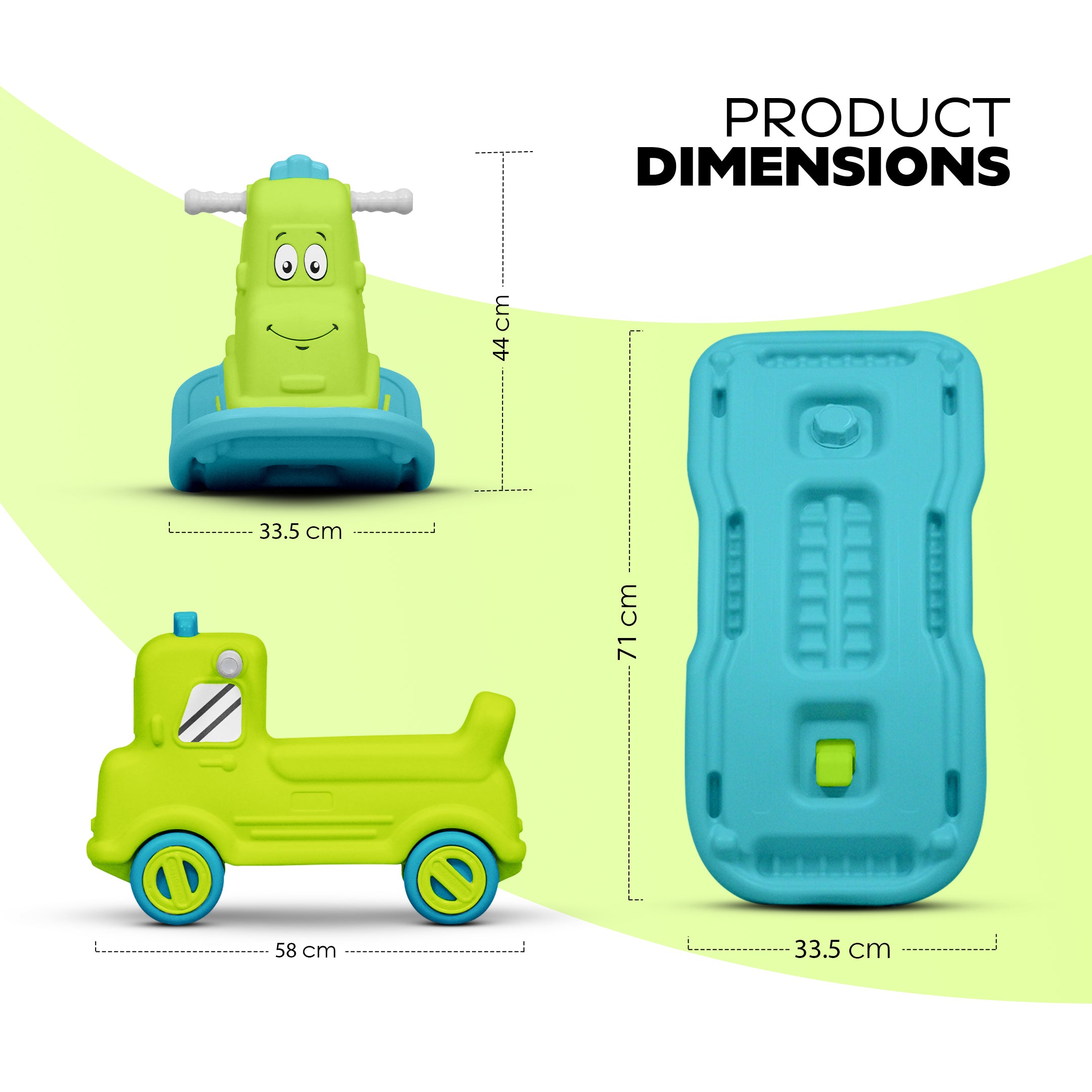 3 in 1 Rock n Rider | Toy Car for Kids | Rider, Rocker and Balance Board, All in One!