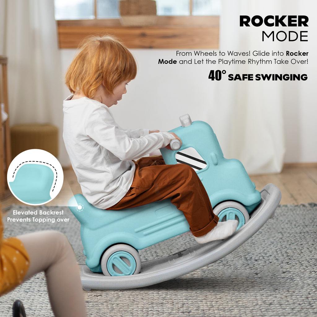 3-in-1 Rock n Rider Toy Car for Kids  Ride. Rock. Balance. All in One | Blue