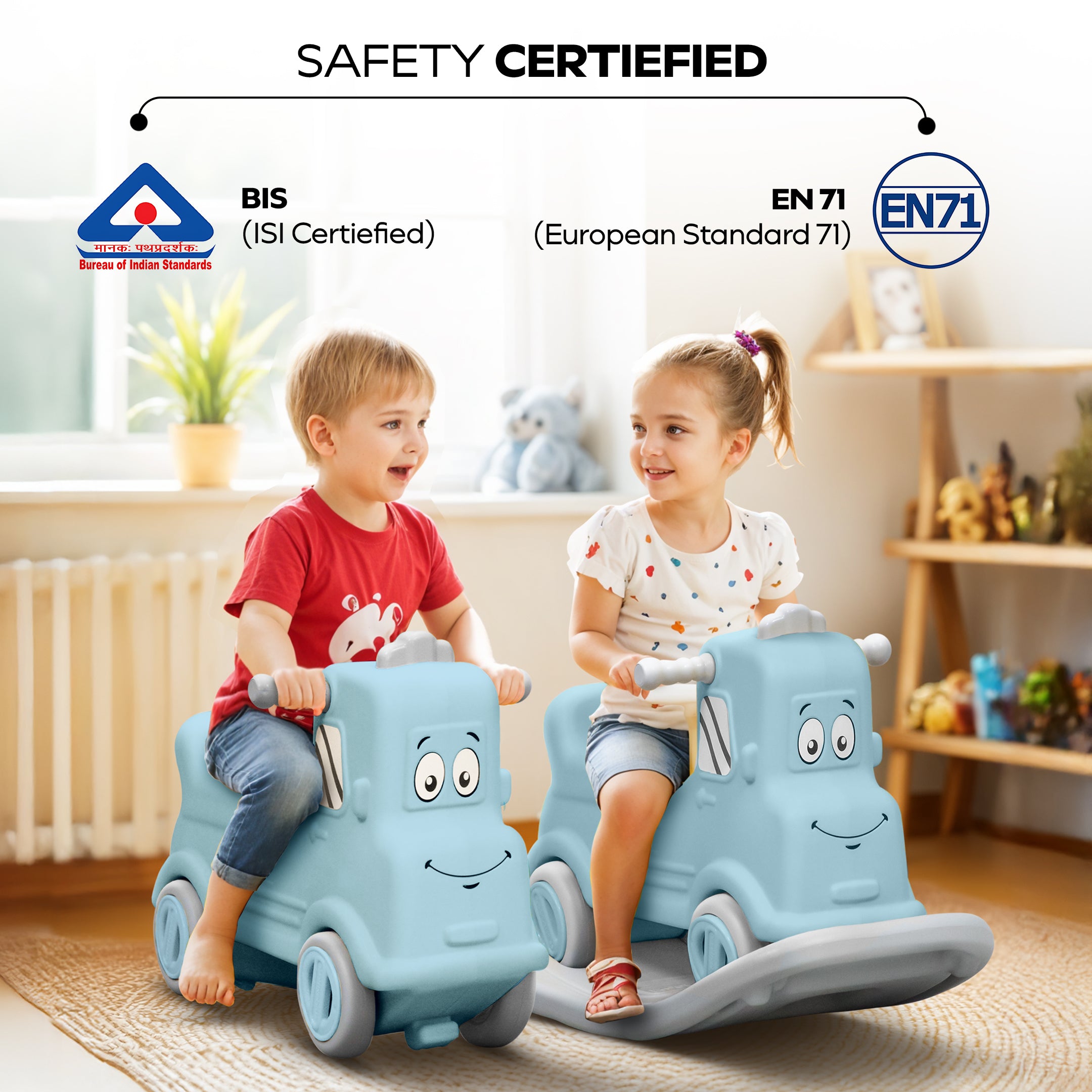3-in-1 Rock n Rider Toy Car for Kids  Ride. Rock. Balance. All in One | Blue